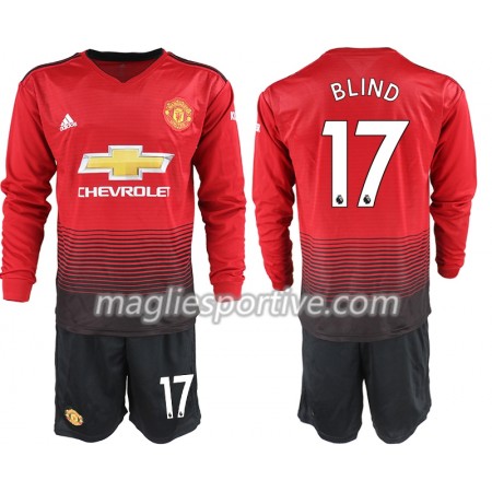 Completo Calcio Manchester United BLIND 17 Bambino Divisa Prima 2018/2019 ML